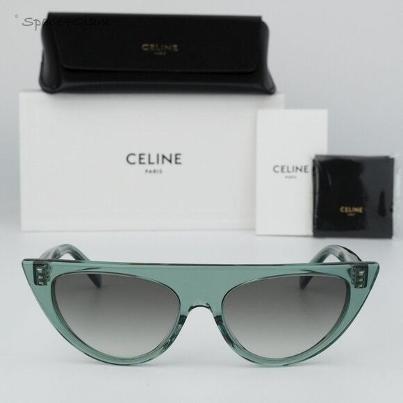 BRAND NEW Celine CL40228I 93B Green Grey Gradient Geometric Women Sunglasses